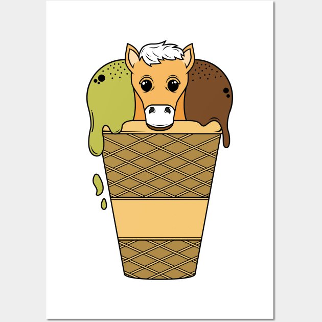Horse with Waffle Ice Cream Wall Art by Markus Schnabel